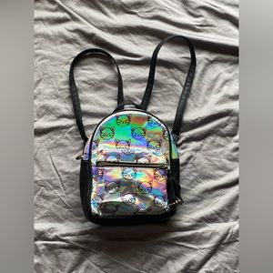 Metallic cat mini backpack